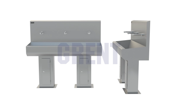 Умывальник 3-секционный на стойке GRENT-S-03